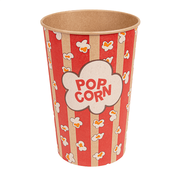 BOITE A POP CORN EN CARTON 1920 ML 260 +20 PE G/M2 Ø 13,3/10x19,5 CM KRAFT (500 UNITÉ)