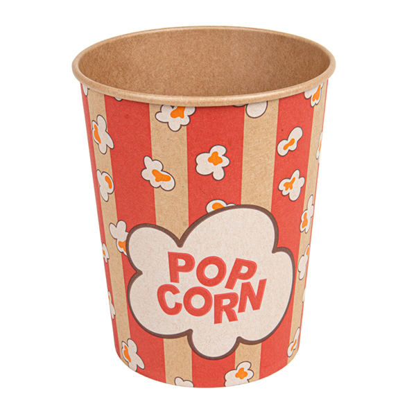 BOITE A POP CORN EN CARTON 960 ML 230 +20 PE G/M2 Ø 11,6/8,8x14,2 CM KRAFT (500 UNITÉ)