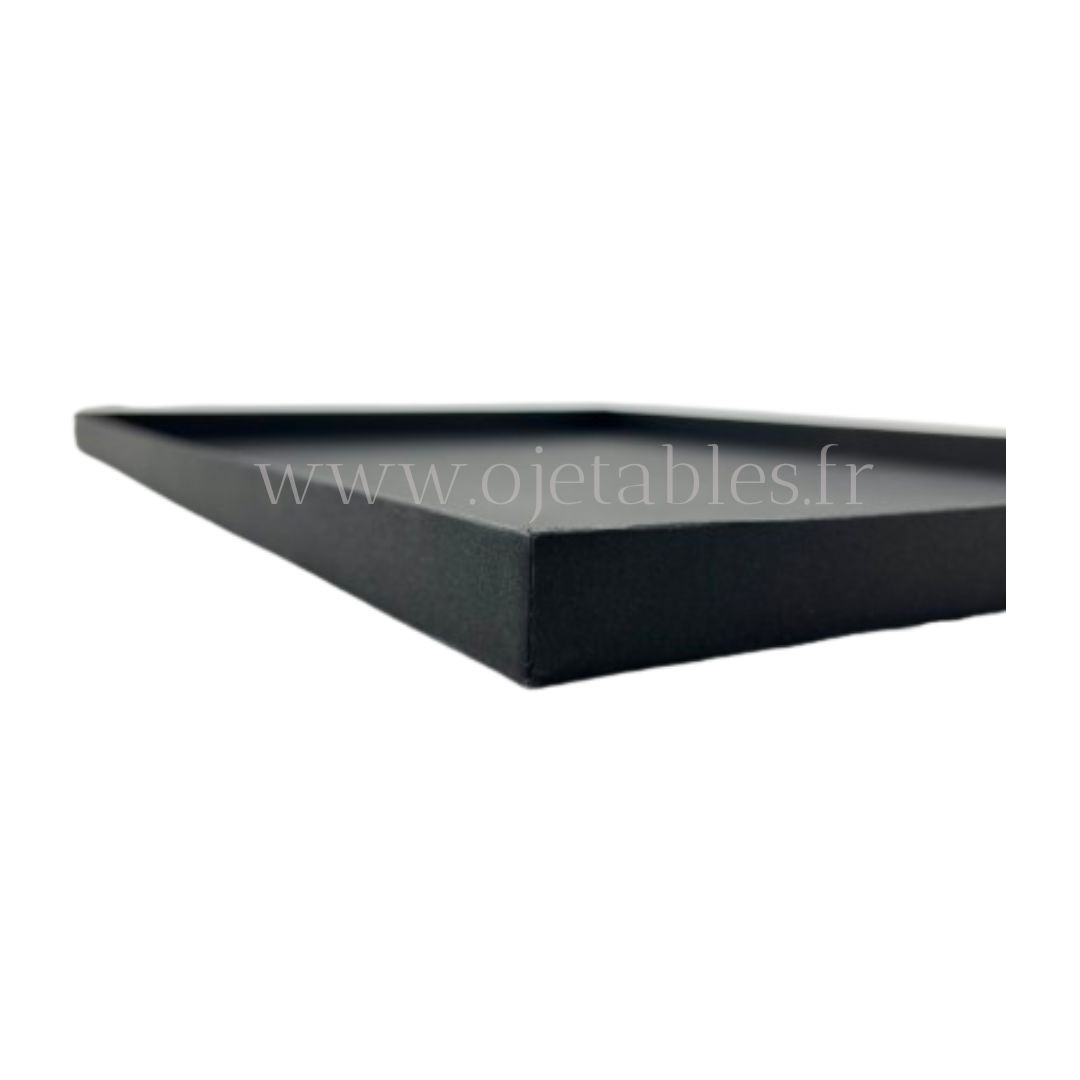 Plateau Repas Lux ravier 4 CUBIK noir "AF" (a bords droits)