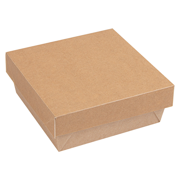 PETITES BOÎTES+COUVERCLES "THEPACK" 500 ML 220 G/M2 + 12PP 12x12x5 CM NATUREL CARTON ONDULÉ NANO-MICRO (250 UNITÉ) - Garcia de Pou