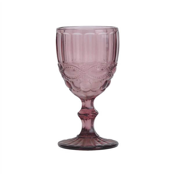 VERRES À PIED À VIN "VINTAGE" 260 ML Ø8x15.5 CM LAVANDE VERRE (6 UNITÉ)