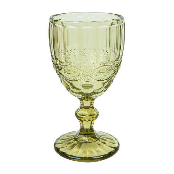 VERRES À PIED À VIN "VINTAGE" 260 ML Ø8x15.5 CM VERT VERRE (6 UNITÉ)