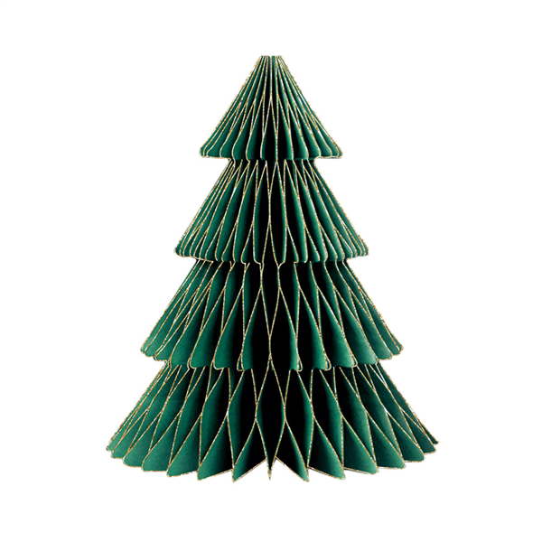 2 ARBRES DE NOËL BRILLANTS DÉCORATION  120 G/M2 9x20/13x30 CM VERT PAPIER (1 UNITÉ)