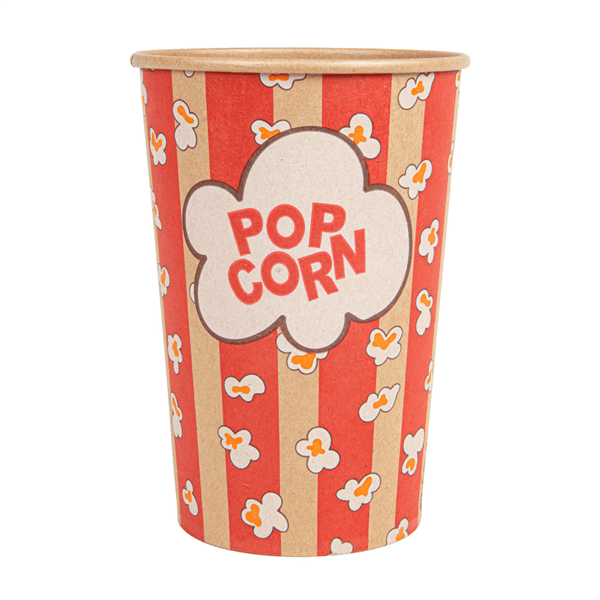 BOITE A POP CORN EN CARTON 1380 ML 230 +20 PE G/M2 Ø 12/8,8x17,5 CM KRAFT (500 UNITÉ)