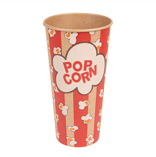 BOITE A POP-CORN EN CARTON 720 ML 230 +20 PE G/M2 Ø 9,5/6,5x17,7 CM KRAFT (1000 UNITÉ)