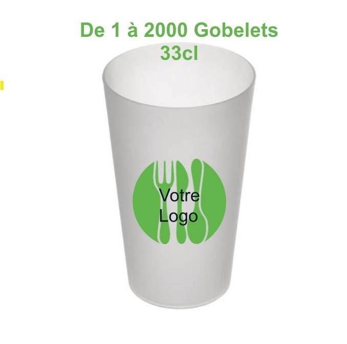 GOBELET PLASTIQUE REUTILISABLE 60 cl RAS BORD (IML)