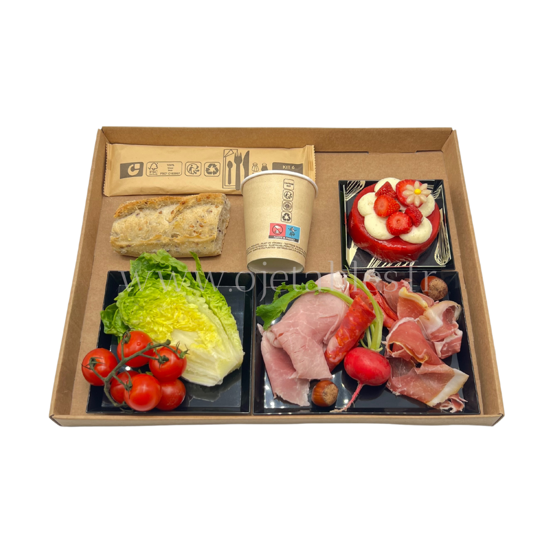 Plateau Repas Eco ravier 3 CUBIK noir "SF"