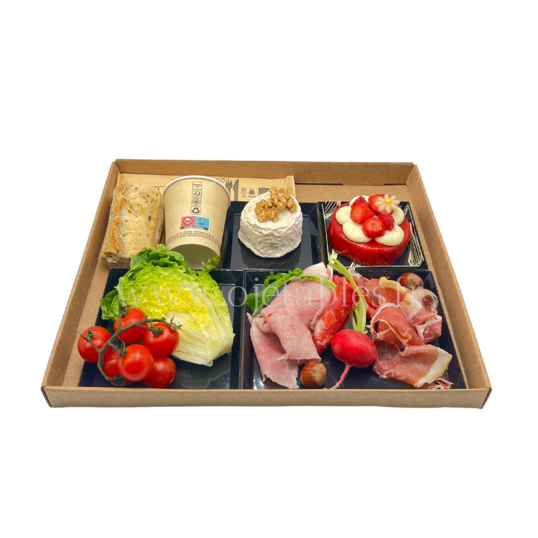 Plateau Repas Eco ravier 4 CUBIK noir "AF"